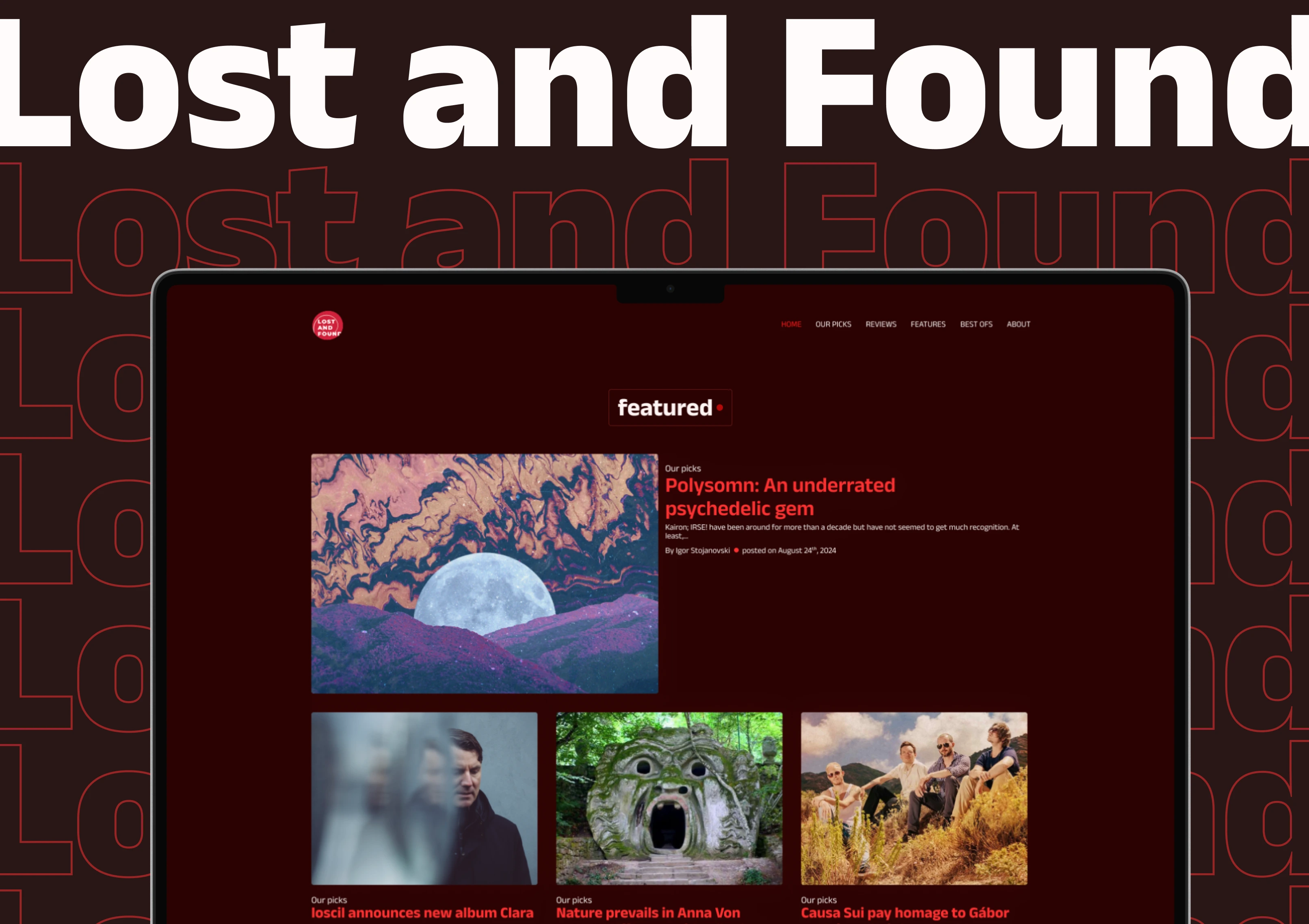 Lost and Found Homepage Design