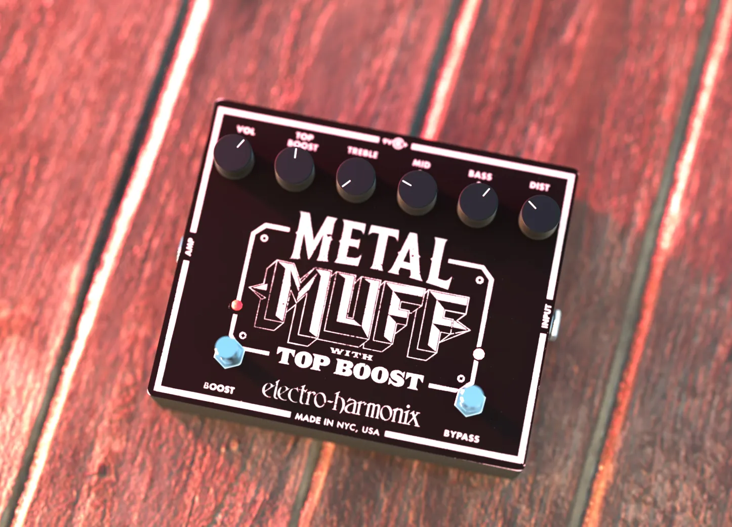 EHX Metal Muff 3D Render Perspective